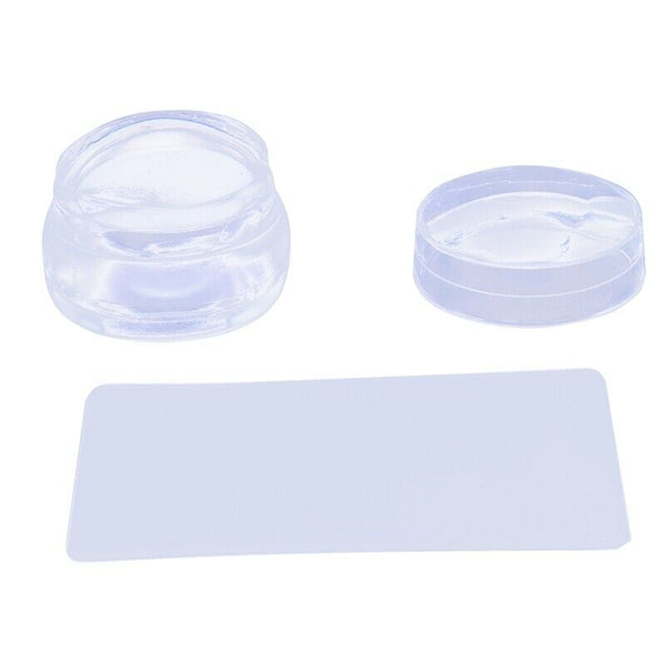1 Set Scrub Clear Nail Art Seal Printing Big Stamper Stamping Transfer + Sc E1E8
