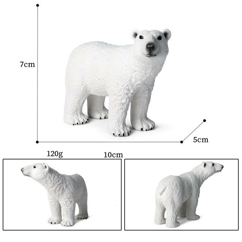 5Pieces Lifelike Solid Polar Animals Figures Arctic Animal Models Collection