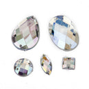 50pcs Clear Crystal Waterddrop Buttons For Clothes Bags Sewing Craft Decor