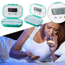 4 Grids Plastic Medicine Storage With Alarm Reminder Organizer Sorter P Box M5R1