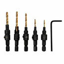 6PCS HSS Countersink Drill Bit Set Screw Woodworking Chamfer Set Tool Tackle FGD