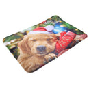 Christmas Door Carpet Anti-skid Shaggy Area Rug Soft Bedroom Floor Mat Dog