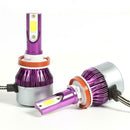 1 Pair COB LED Car Headlight Bulbs 72W Headlamp Fog Light Purple (H11) A
