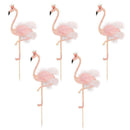 5 Pieces Glitter Tropical Flamingo Cake Toppers Baby Shower Party Decoration