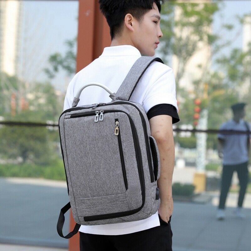 New Business Bag 15.6-Inch Computer Bag Usb Charging Backpack Waterproof Tr T2M9