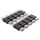 10pcs USB 2.0 Type A Female F/F Adapter Coupler Changer Connector Extender