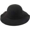 Stylish Kids Girls Wide Brim Retro Felt Bowler Floppy Cap Cloche Hat-black W1F9