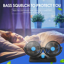12V Dual Head Car Fan 2 Speeds 5 Blades Dashboard Electric Cooling Fan A