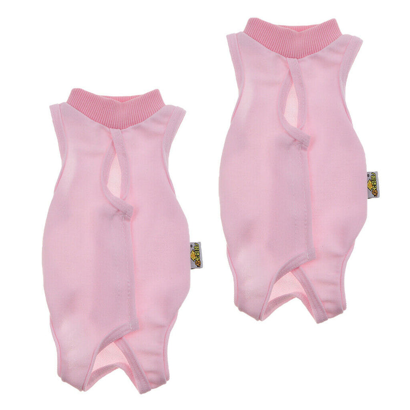 2 Pcs Medical Pet Shirt Dog Cat Operation Wound Dressing Recovery Body Suit (S,