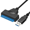 USB 3.0 to 2.5" SATA Hard Drive Adapter Cable-SATA to USB 3.0 Converter Black 3C