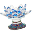 Crystal Lotus Candle Holder Home Decor Romantic Candlestick Blue