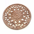 Carved Flower Carving Round Wood Appliques For Furniture Cabinet Unpainted  X2L7