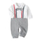 Baby Boys Autumn Cotton Cartoon Print Rompers Cute Bow Tie Playsuit (0-6M) A#S