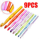 9pcs Crochet Hooks Knit Knitting Needle Multicolor Weave DIY Craft Yarn