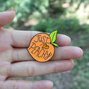 Creative Cartoon Fruit Orange Brooch Jacket Enamel Pin Badges Jewelry Gift