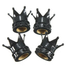 4pcs Black Chrome Tire Air Valve Caps Stem Cover Crown for Car Wheel Truck