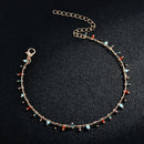 Women Colorful Crystal Ankle Bracelet Anklet Adjustable Chain Foot Beach Jewelry