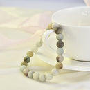 Stylish Trendy Natural Amazonite Stone Strech Bracelet Elastic Men Women Jewelry