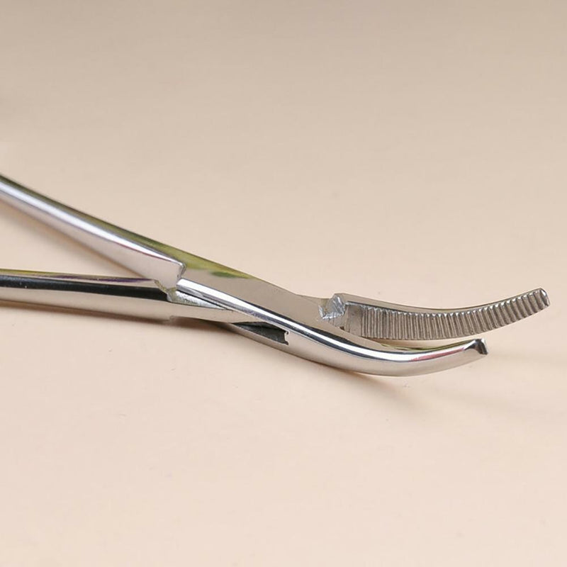 Forceps Hemostatic Clamp Curved Tweezers Stainless Surgical Serrateds