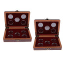 2Pcs Wooden Coins Display Box + 20 Coins Capsual for 20 Coins Collection