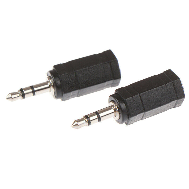 2Pcs 3.5mm male to 2.5mm female stereo audio mic plug adapter mini jack ca JR