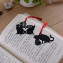 2Pcs Black Cat Metal Hollow Bookmark Holder Paper Marker Stationery Supplie ES