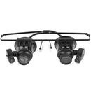20x Headband Magnifier Jewellers Magnifying Glass Head Eye Led Lamp Lens  Dwgp