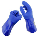 1 Pair Blue Oil Resistant Safety Work Gloves Chemical Resistant Gauntlet M