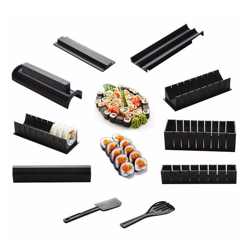 Sushi Making Kit 11 Pieces Plastic Sushi Maker Tool Sushi Rice Roll Mold