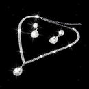 Teardrop Rhinestone Jewelry Necklace Earring Set Wedding Bridal Party