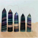 50g 50-60MM Natural Colorful Fluorite Quartz Crystal Wand Point Healing Stone *1
