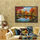 5D DIY Full Drill Diamond Painting Autumn Lake Cross Stitch Embroidery Kits