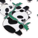 5pcs DIY Cute Panda Enamel Charms Pendants Make Jewlery Accessory JR