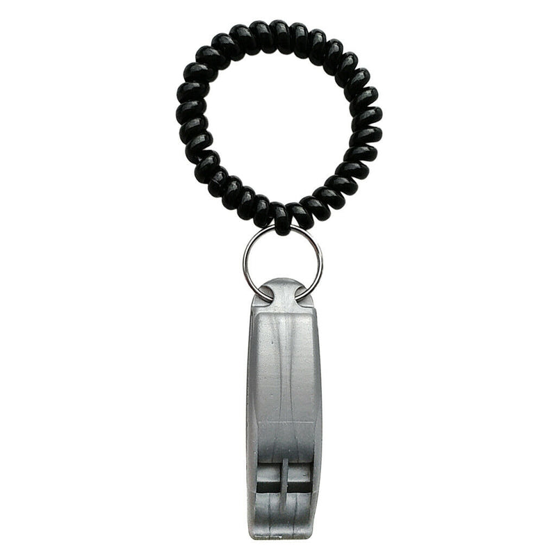 1 Piece Scuba Safety Whistle Outdoor Whistle with Black Wrist Coil Gray