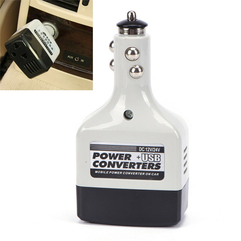 AutoCharger Adapter DC 12V To AC Converter 220V Mobile Charger Power With USB Gw