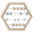 Nordic Style Natural Wooden Abacus With Beads Craft Baby Early Learning Edu J6N4