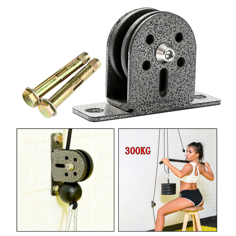 Fitness Steel 300kg Load Bearing Pulley Lifting Workout DIY Cable Silent Pulley