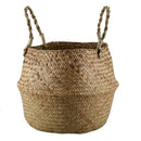 Seagrass Wickerwork Basket Rattan Foldable Hanging Flower Pot Planter Woven N6W8