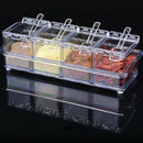 4pcs Seasoning Rack Spice Pots Box Storage Container Condiment Jar Kitchen Tool