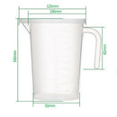 1000ml PP Measuring Jug Cup with Lid Graduated Cooking Bakery Lab Kitchen