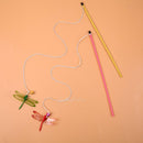 5pcs Plastic Cat Pet Teaser Dragonfly Interactive Stick Toys Wire Chaser Wands