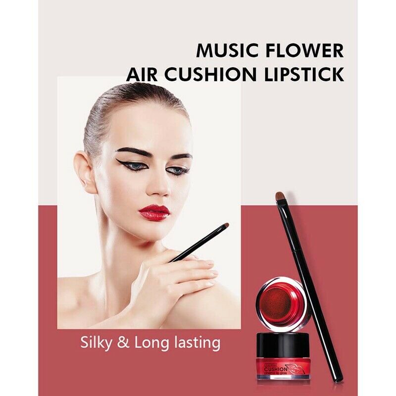 Music Flower Air Cushion Lipgloss With Brush Longlasting Moisturizer Lip Ma C3U2