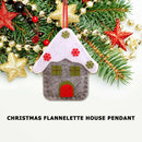Christmas Flannel House Pendant Window Xmas Tree Hanging Ornaments (Grey) A