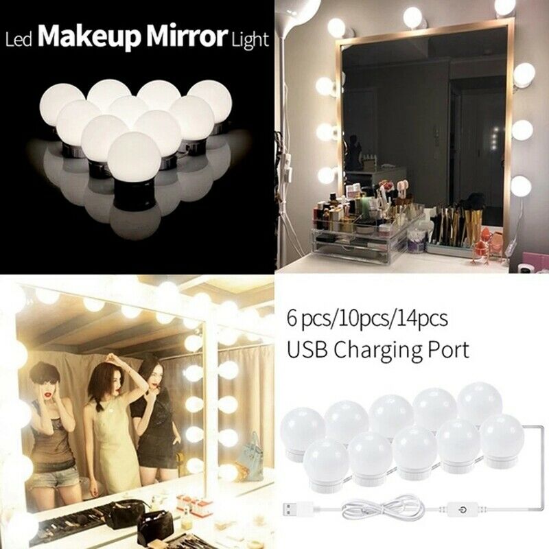 Led Vanity Mirror Lights Kit With 14 Dimmable Light Bulbs For Makeup Vanity K8N7