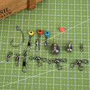 162pcs Fishing Accessories Kit Hooks Swivels Lead Fishing Sinker Tackle Box A