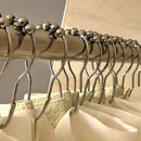 12pcs Bathroom Rustproof Metal Double Glide Shower Hook Curtain Ring Roller