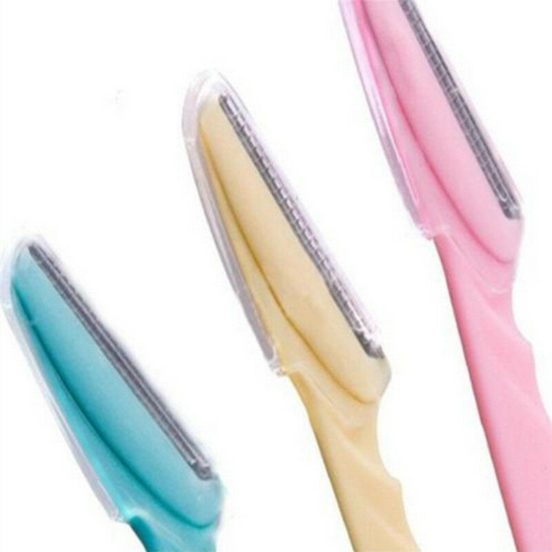 3x Womens Eyebrow Trimmer Comb Eyelash Hair Scissors Cutter Remover Makeup Tools