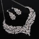 Women Jewelry Sets Wedding Party Bride Crystal Rhinestone Necklace Earrings JR