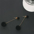 Fashion Ball Drop Earrings For Women Korean Personality Round Long Tassel E