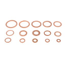 150 Pcs Copper Sealing Flat Washer Gaskets Set Threaded Bolt Connection